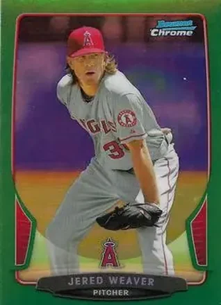 2013 Bowman Chrome - Green Refractors #63 - Jered Weaver - Los Angeles Angels