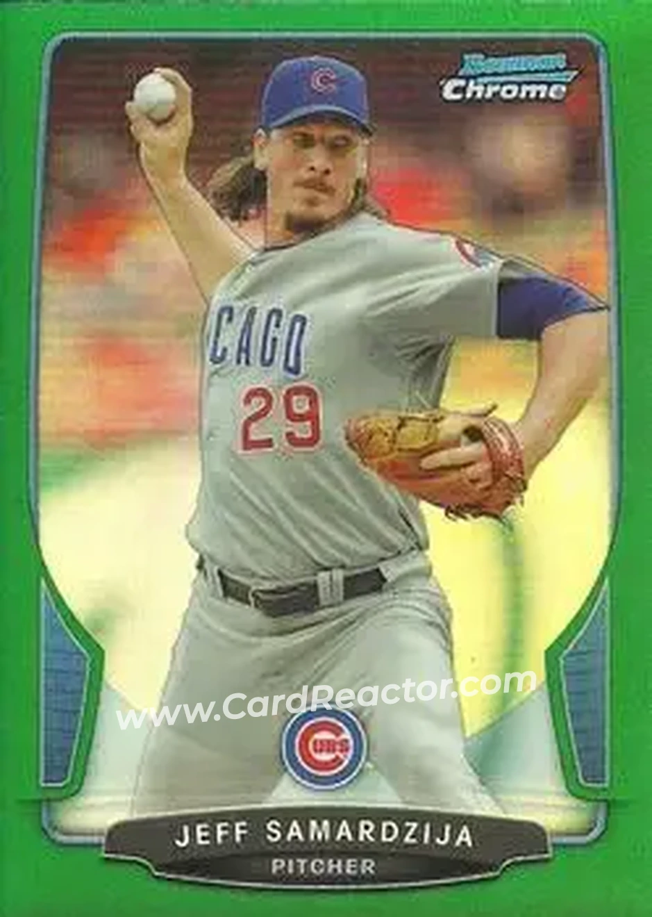 2013 Bowman Chrome - Green Refractors #65 - Jeff Samardzija - Chicago Cubs