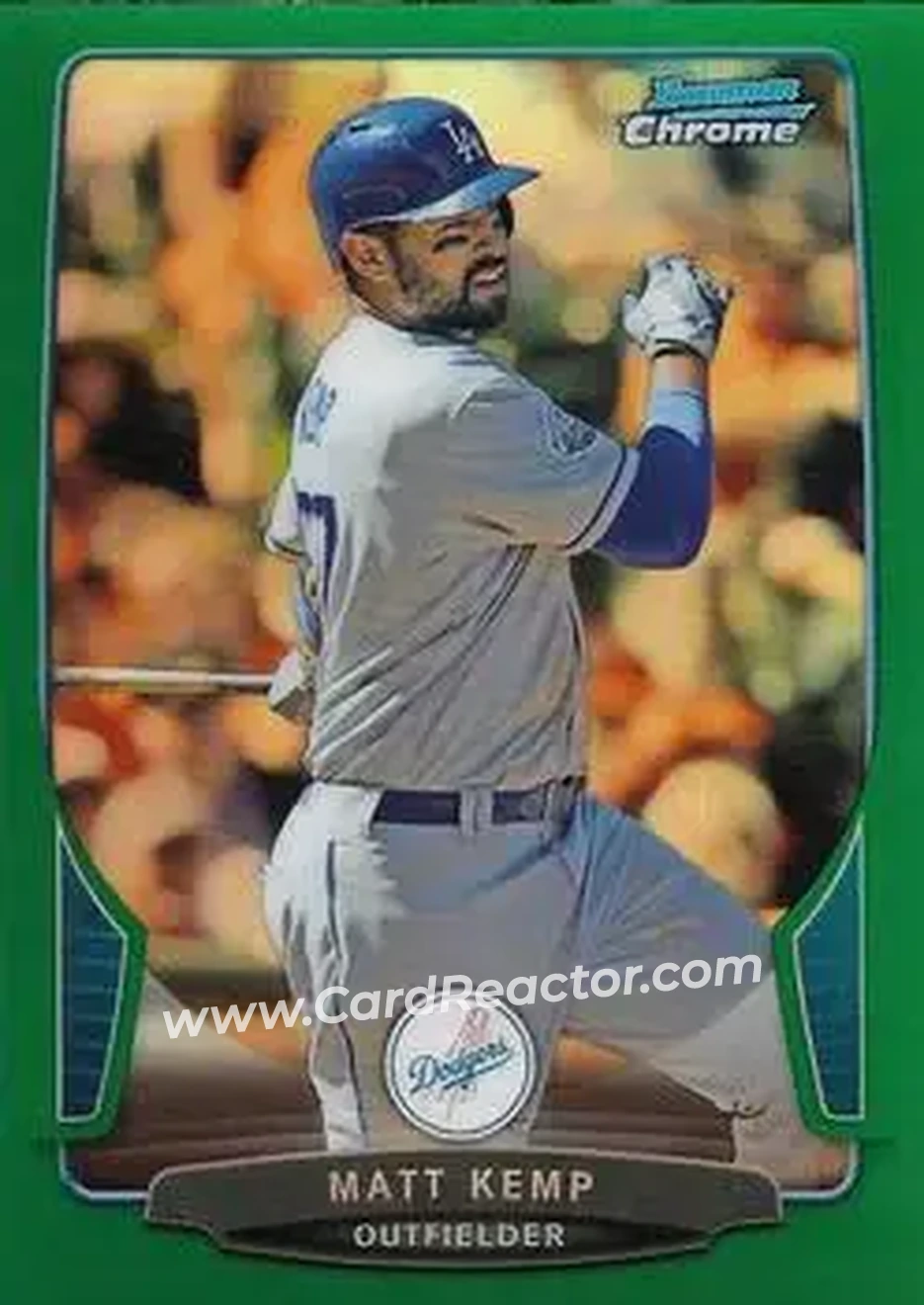 2013 Bowman Chrome - Green Refractors #66 - Matt Kemp - Los Angeles Dodgers
