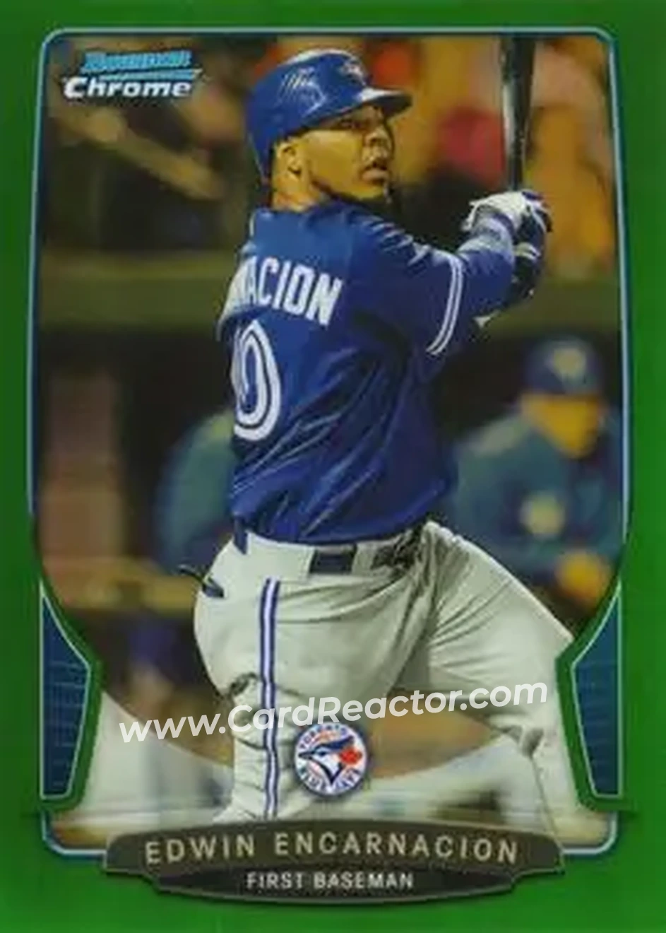 2013 Bowman Chrome - Green Refractors #70 - Edwin Encarnacion - Toronto Blue Jays - Front