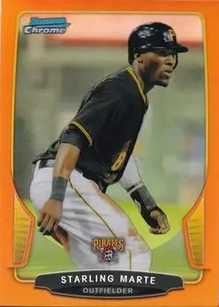 2013 Bowman Chrome - Orange Refractors #7 - Starling Marte - Pittsburgh Pirates