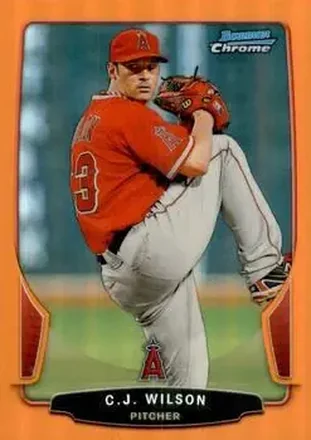 2013 Bowman Chrome - Orange Refractors #26 - C.J. Wilson - Los Angeles Angels