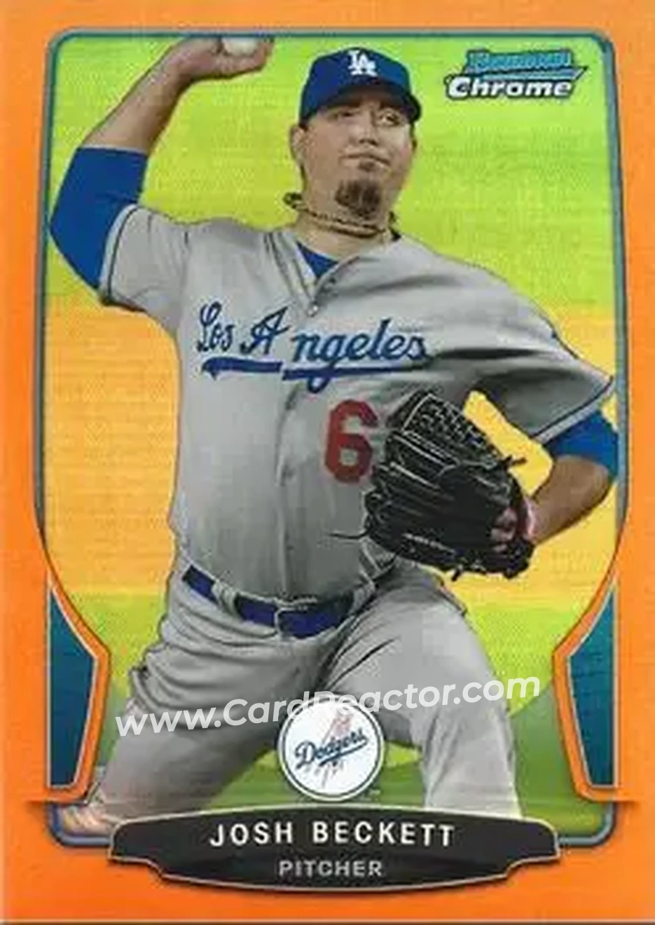 2013 Bowman Chrome - Orange Refractors #47 - Josh Beckett - Los Angeles Dodgers