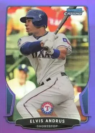2013 Bowman Chrome - Purple Refractors #5 - Elvis Andrus - Texas Rangers