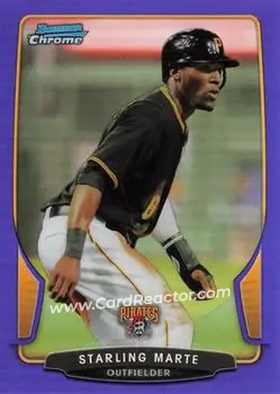 2013 Bowman Chrome - Purple Refractors #7 - Starling Marte - Pittsburgh Pirates - Front