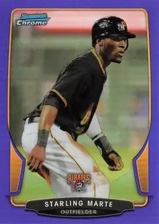 2013 Bowman Chrome - Purple Refractors #7 - Starling Marte - Pittsburgh Pirates