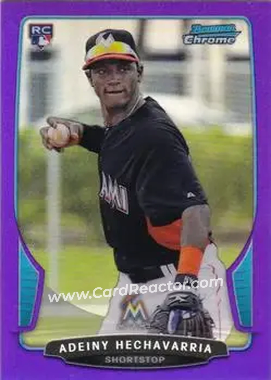 2013 Bowman Chrome - Purple Refractors #23 - Adeiny Hechavarria - Miami Marlins