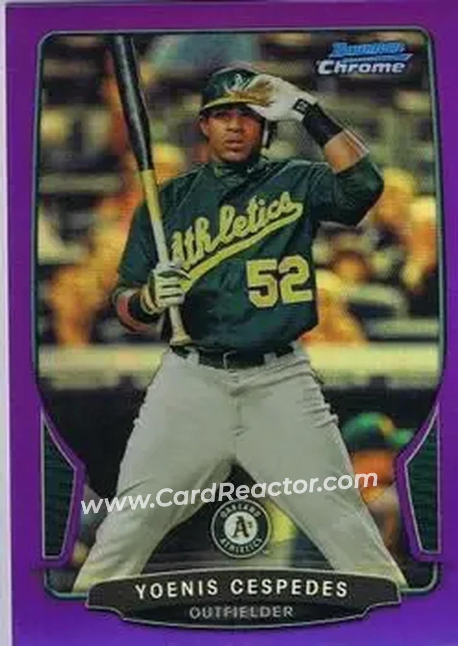 2013 Bowman Chrome - Purple Refractors #34 - Yoenis Cespedes - Oakland Athletics