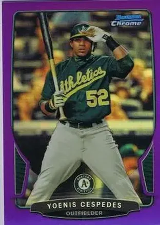 2013 Bowman Chrome - Purple Refractors #34 - Yoenis Cespedes - Oakland Athletics