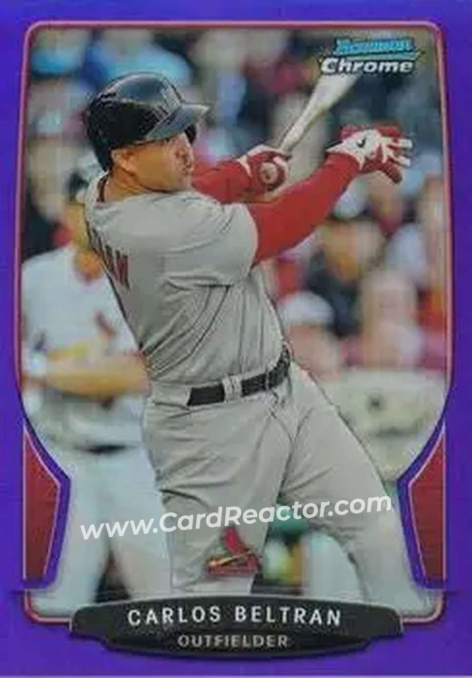 2013 Bowman Chrome - Purple Refractors #35 - Carlos Beltran - St. Louis Cardinals - Front 2013 Bowman Chrome - Purple Refractors #35 - Carlos Beltran - St. Louis Cardinals - Front