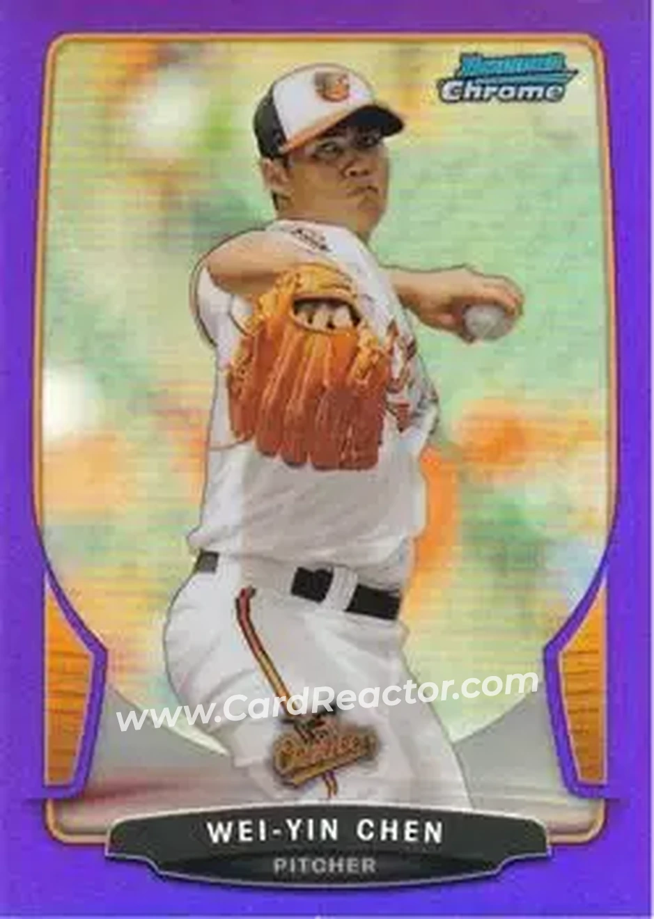 2013 Bowman Chrome - Purple Refractors #37 - Wei-Yin Chen - Baltimore Orioles
