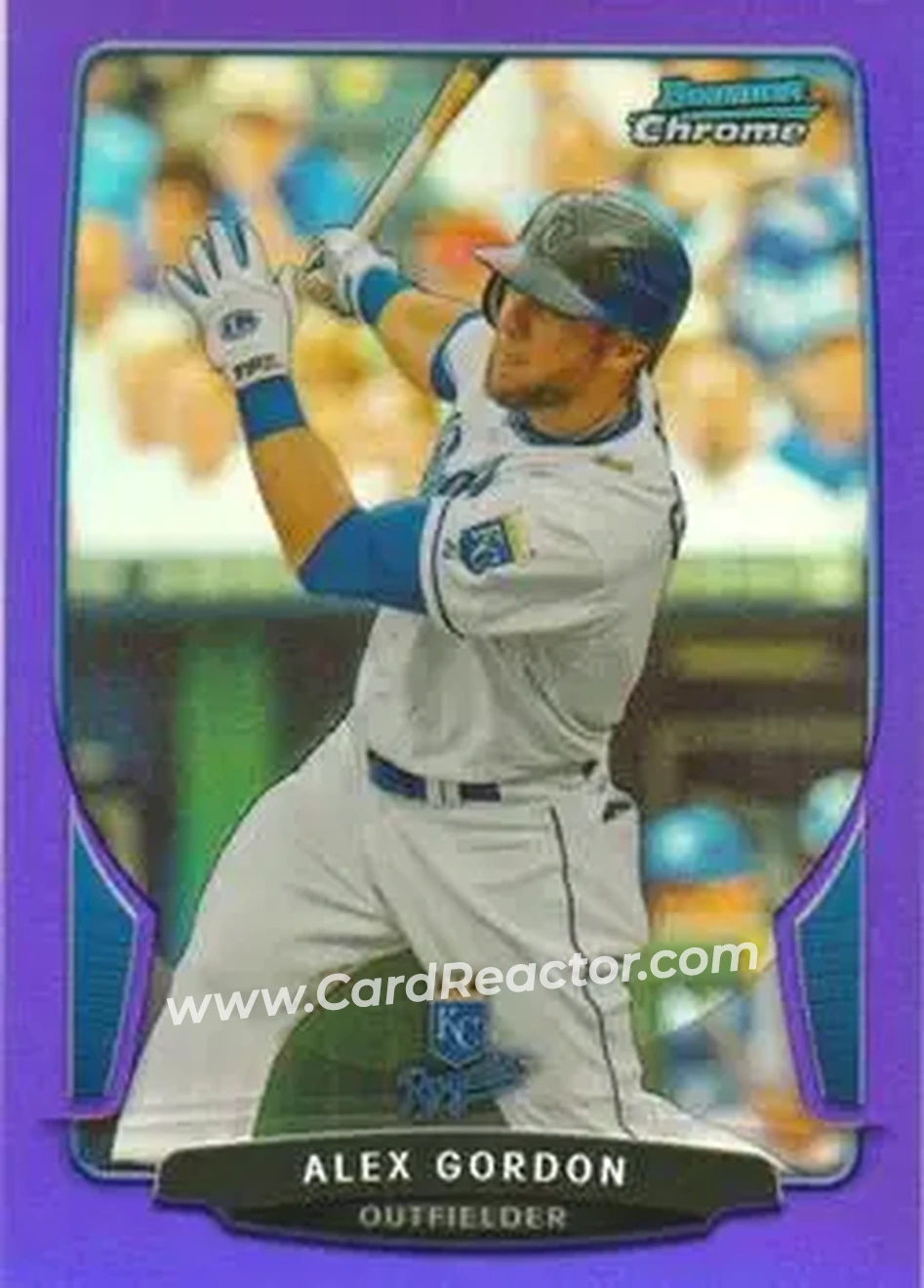 2013 Bowman Chrome - Purple Refractors #40 - Alex Gordon - Kansas City Royals - Front