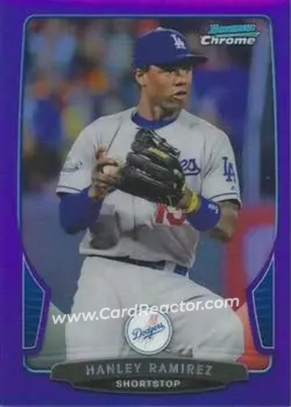 2013 Bowman Chrome - Purple Refractors #60 - Hanley Ramirez - Los Angeles Dodgers