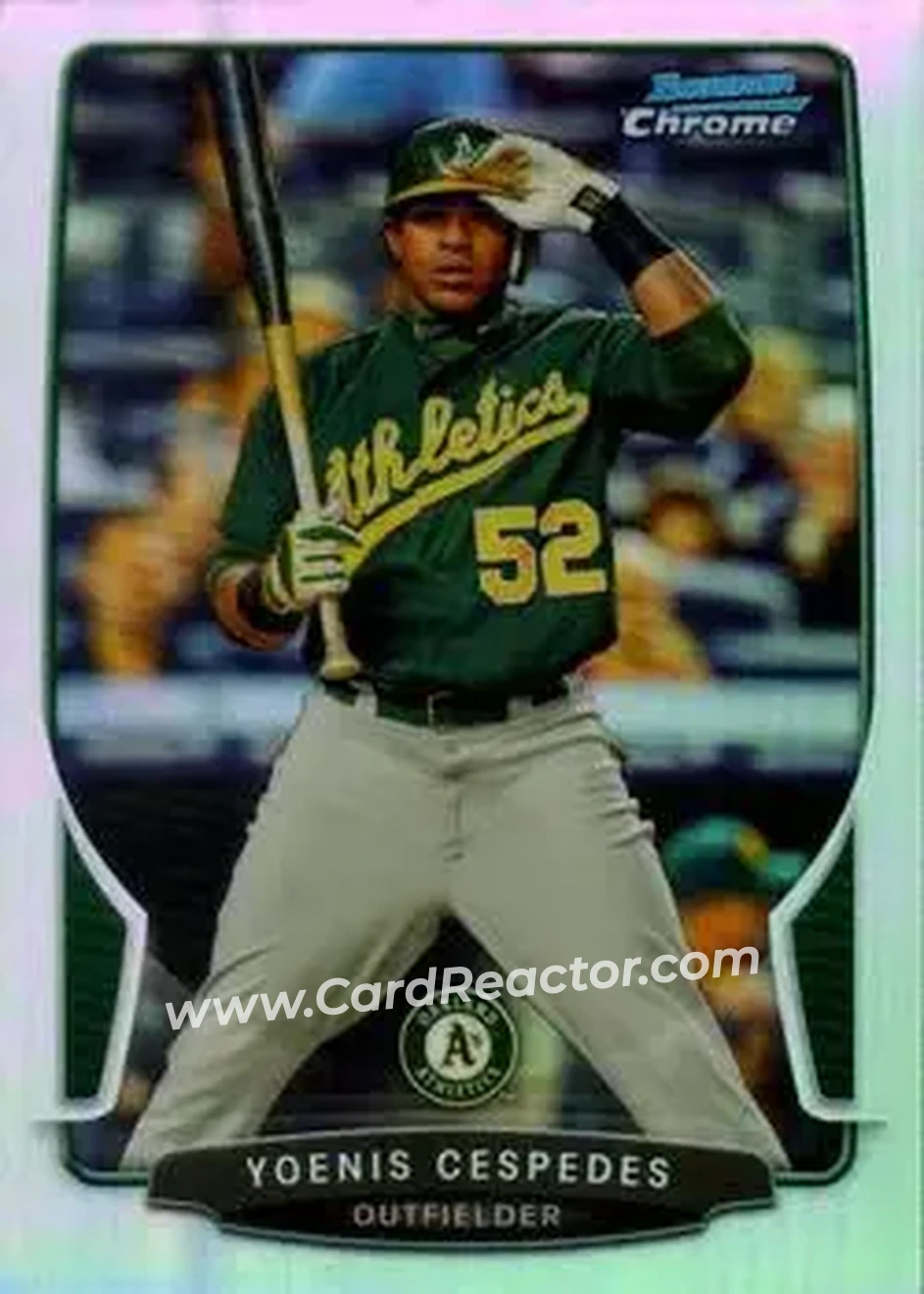 2013 Bowman Chrome - Refractors #34 - Yoenis Cespedes - Oakland Athletics