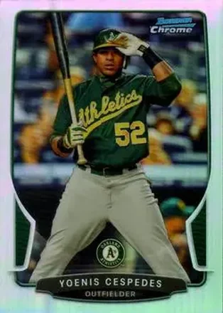 2013 Bowman Chrome - Refractors #34 - Yoenis Cespedes - Oakland Athletics