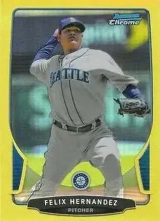 2013 Bowman Chrome - Yellow Refractors #25 - Felix Hernandez - Seattle Mariners