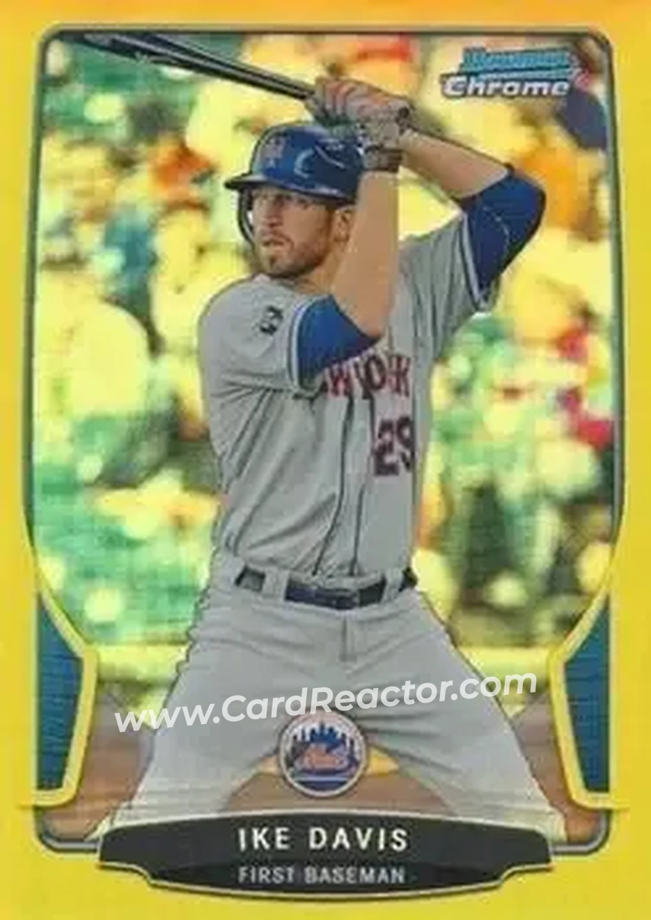 2013 Bowman Chrome - Yellow Refractors #32 - Ike Davis - New York Mets