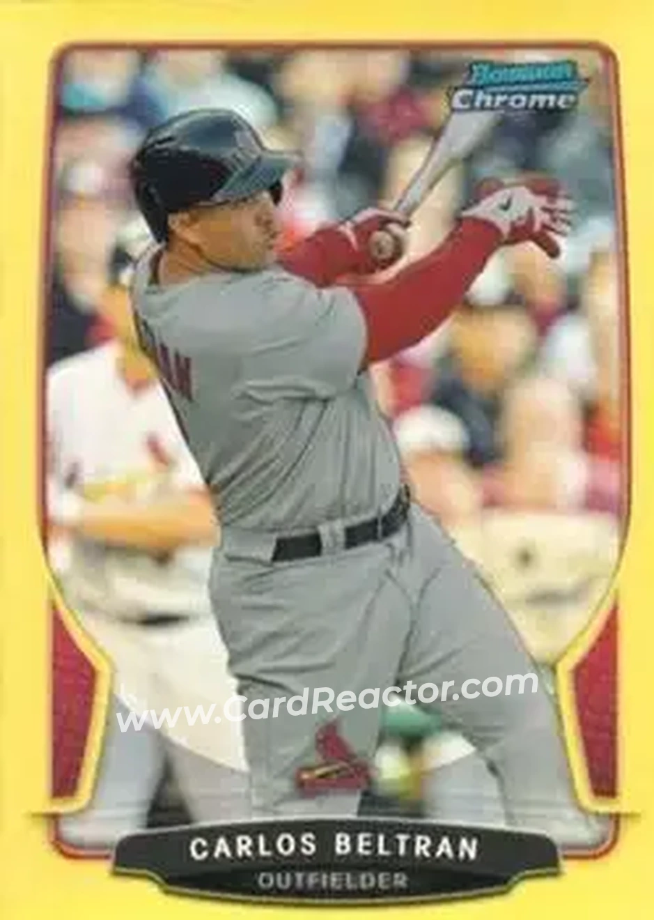 2013 Bowman Chrome - Yellow Refractors #35 - Carlos Beltran - St. Louis Cardinals - Front