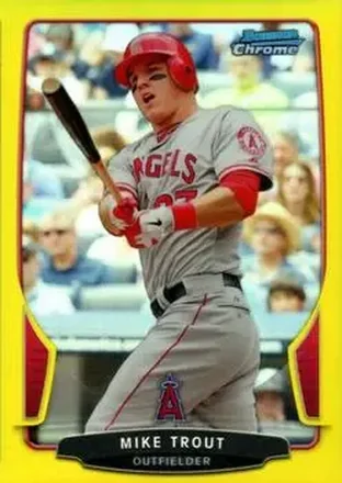 2013 Bowman Chrome - Yellow Refractors #50 - Mike Trout - Los Angeles Angels