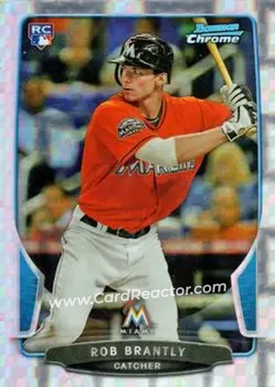 2013 Bowman Chrome - X-Fractors #4 - Rob Brantly - Miami Marlins