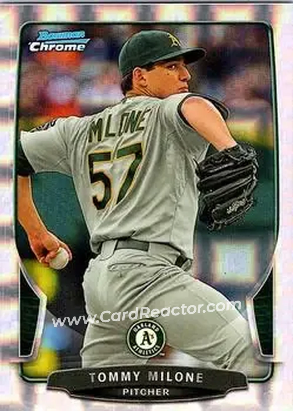 2013 Bowman Chrome - X-Fractors #27 - Tommy Milone - Oakland Athletics