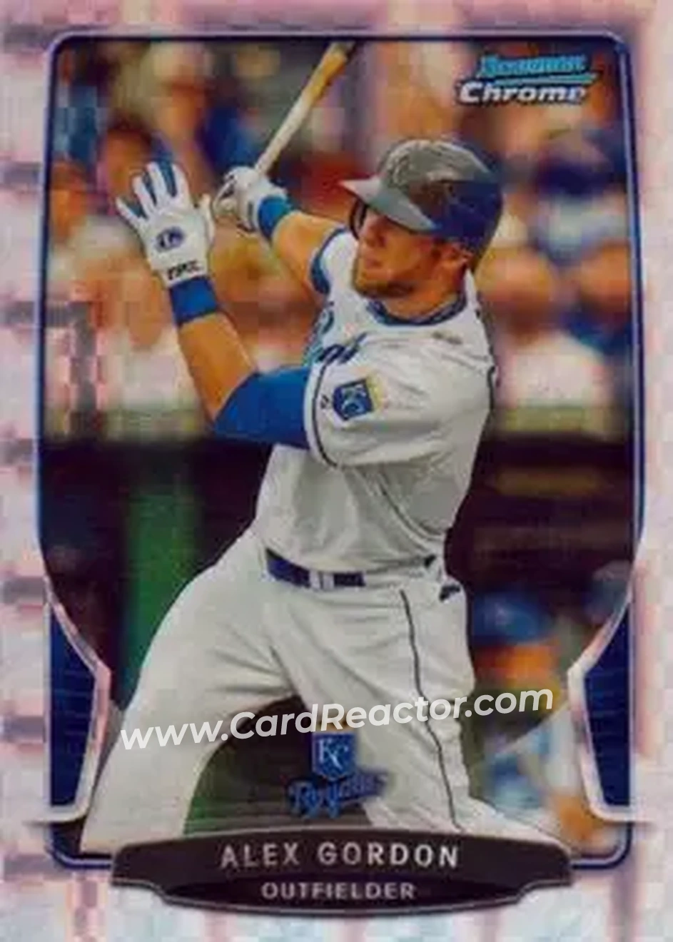 2013 Bowman Chrome - X-Fractors #40 - Alex Gordon - Kansas City Royals - Front 2013 Bowman Chrome - X-Fractors #40 - Alex Gordon - Kansas City Royals - Front