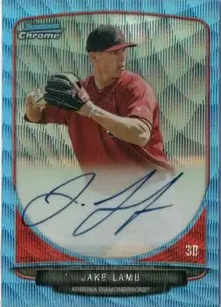 2013 Bowman Chrome - Prospects Autographs Blue Wave Refractors #BCA-JL - Jake Lamb - Arizona Diamondbacks