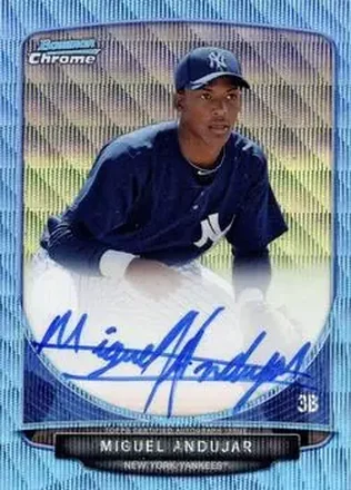 2013 Bowman Chrome - Prospects Autographs Blue Wave Refractors #BCA-MAJ - Miguel Andujar - New York Yankees