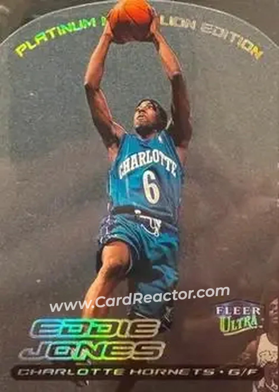 1999-00 Ultra - Platinum Medallion #8P - Eddie Jones - Charlotte Hornets - Front