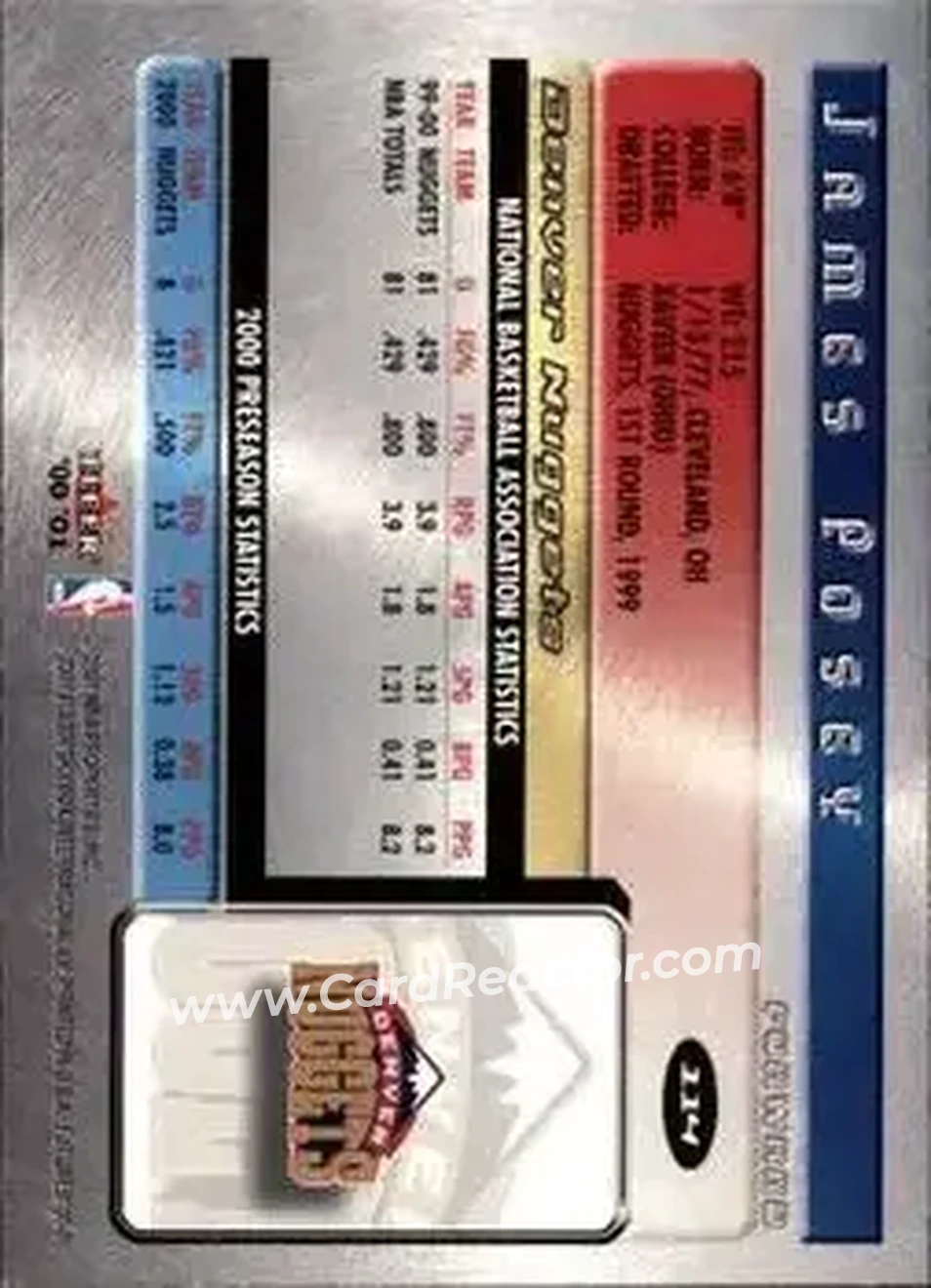 2000-01 Fleer Futures #114 - James Posey - Denver Nuggets - Back 2000-01 Fleer Futures #114 - James Posey - Denver Nuggets - Back