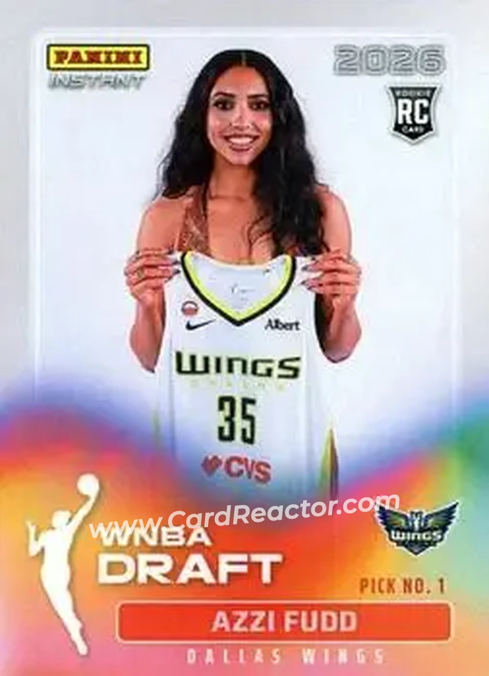 2026 Panini Instant WNBA Draft Night #DN-01 - Azzi Fudd - Dallas Wings - Front