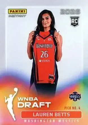 2026 Panini Instant WNBA Draft Night #DN-04 - Lauren Betts - Washington Mystics