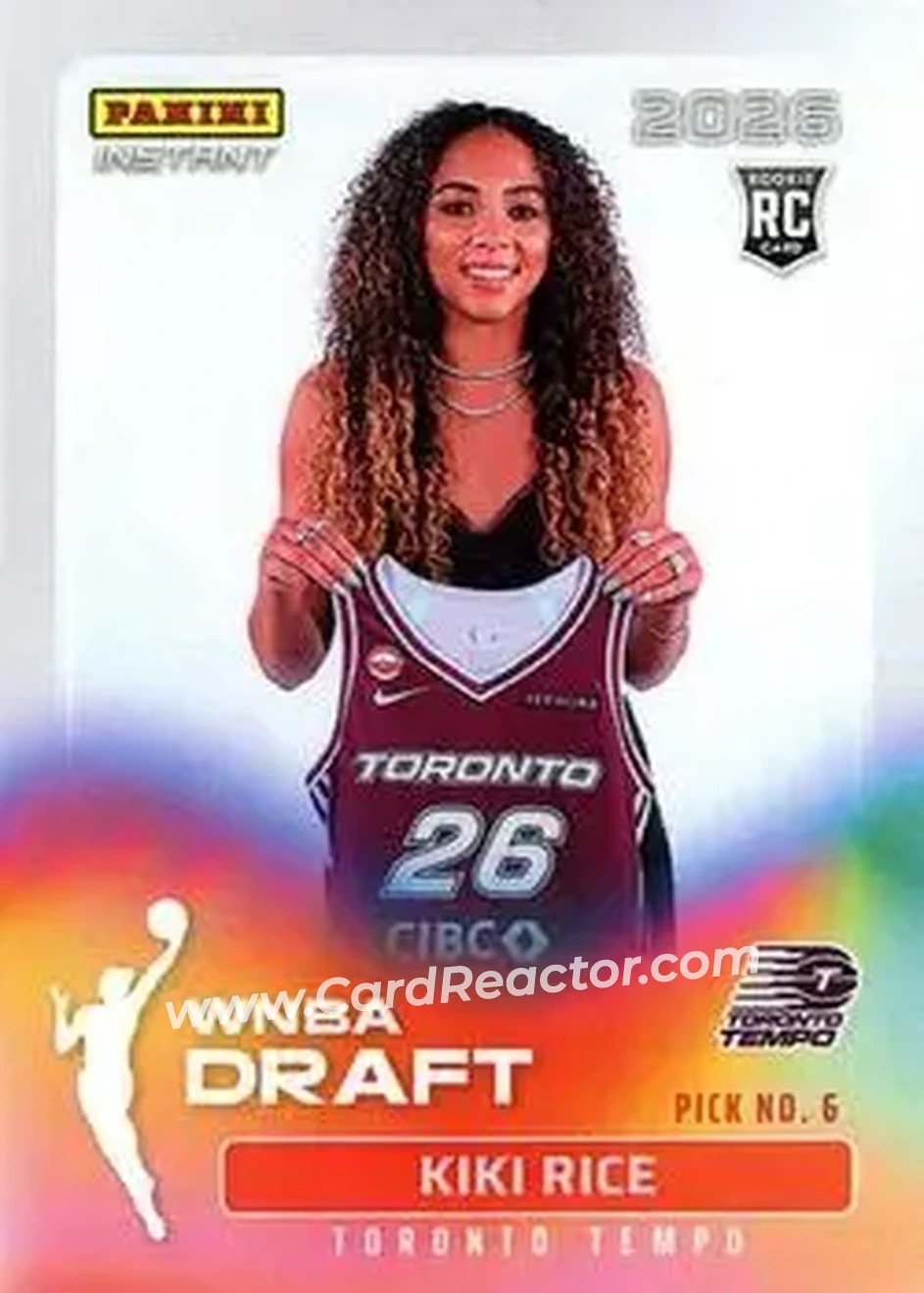 2026 Panini Instant WNBA Draft Night #DN-06 - Kiki Rice - Toronto Tempo - Front 2026 Panini Instant WNBA Draft Night #DN-06 - Kiki Rice - Toronto Tempo - Front