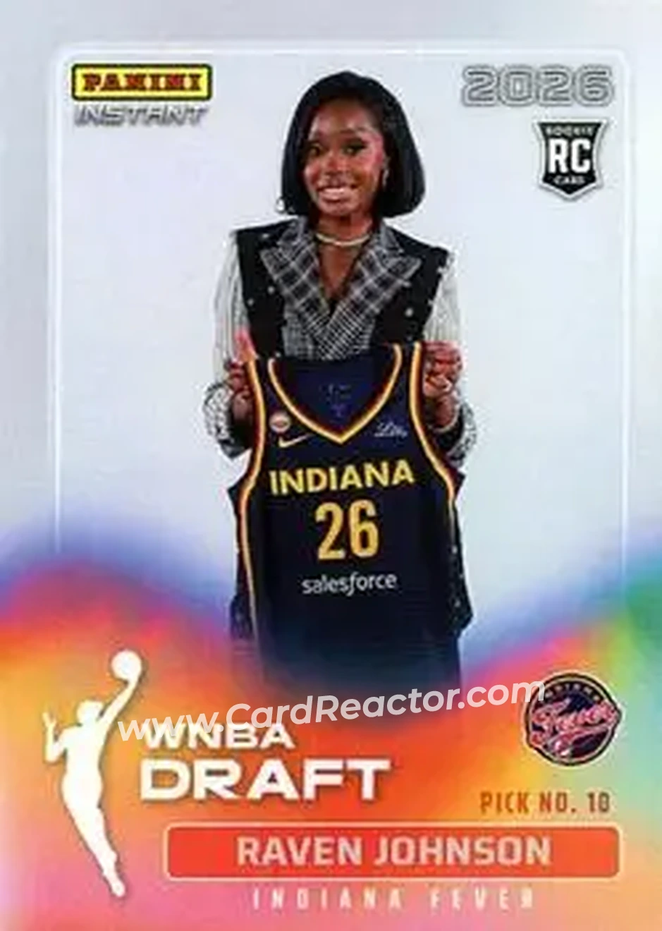 2026 Panini Instant WNBA Draft Night #DN-09 - Raven Johnson - Indiana Fever - Front 2026 Panini Instant WNBA Draft Night #DN-09 - Raven Johnson - Indiana Fever - Front