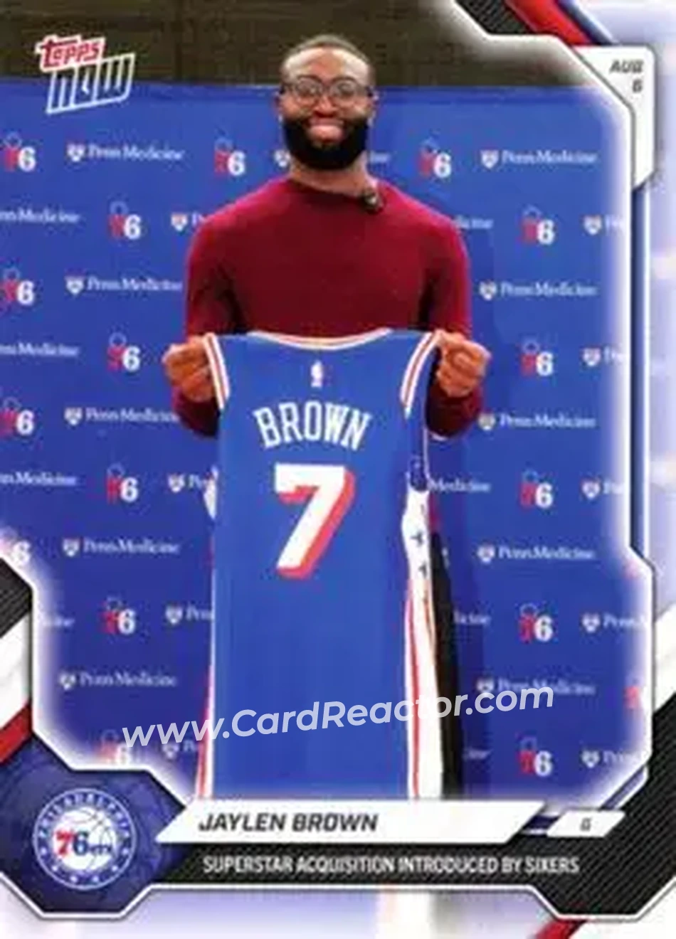 2026-27 Topps Now Off-Season #OS04 - Jaylen Brown - Philadelphia 76ers - Front