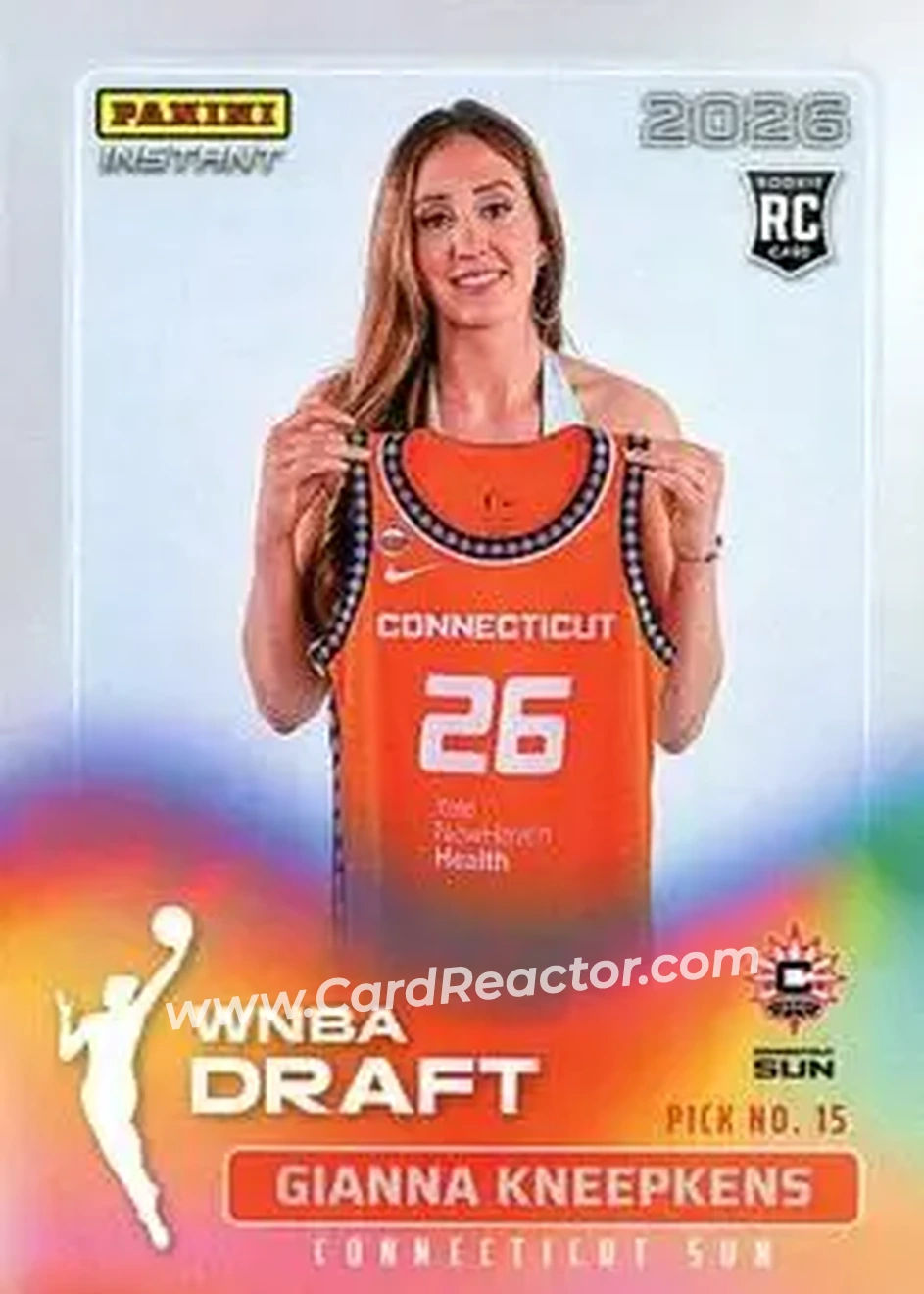 2026 Panini Instant WNBA Draft Night #DN-12 - Gianna Kneepkens - Connecticut Sun - Front