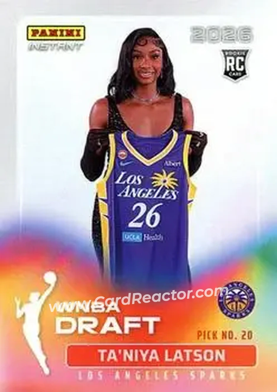 2026 Panini Instant WNBA Draft Night #DN-14 - Ta'Niya Latson - Los Angeles Sparks - Front