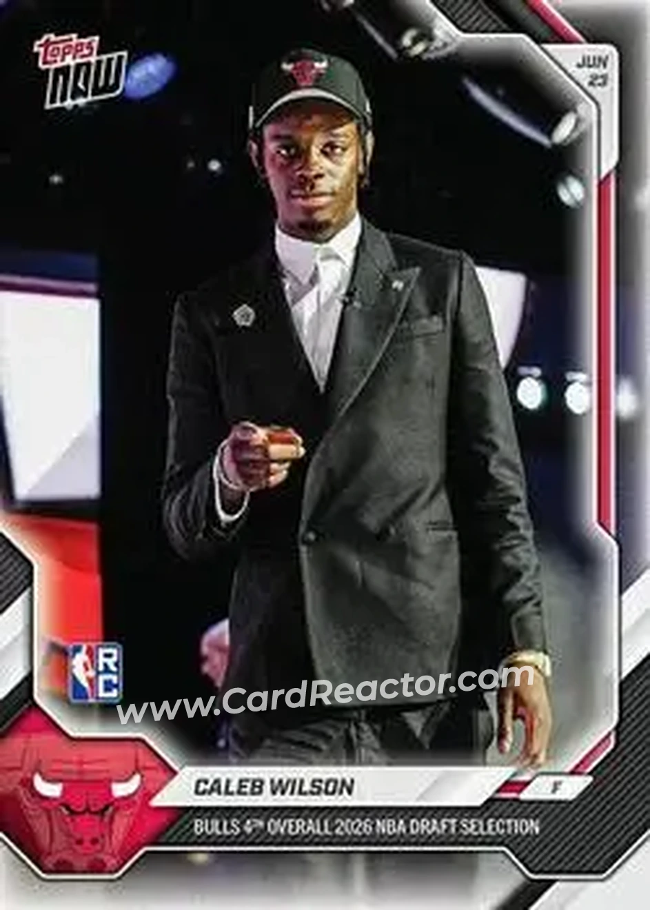 2026-27 Topps Now NBA Draft #CWIL - Caleb Wilson - Chicago Bulls - Front
