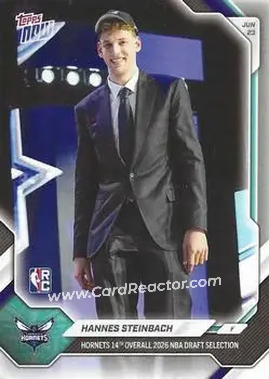 2026-27 Topps Now NBA Draft #HSTE - Hannes Steinbach - Charlotte Hornets - Front