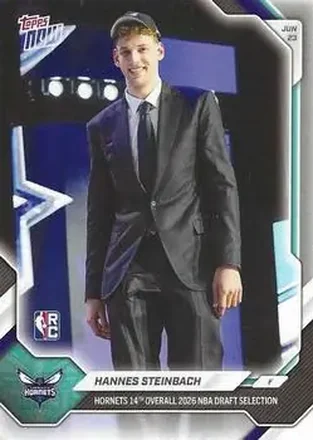 2026-27 Topps Now NBA Draft #HSTE - Hannes Steinbach - Charlotte Hornets 2026-27 Topps Now NBA Draft #HSTE - Hannes Steinbach - Charlotte Hornets