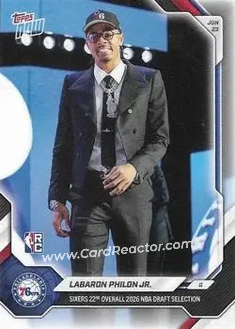 2026-27 Topps Now NBA Draft #LPHI - Labaron Philon - Philadelphia 76ers - Front