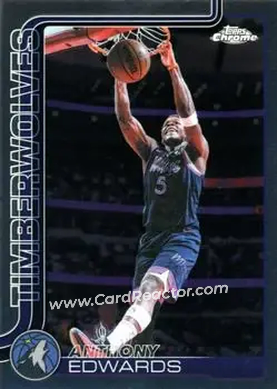 2025-26 Topps Chrome Update #17 - Anthony Edwards - Minnesota Timberwolves - Front