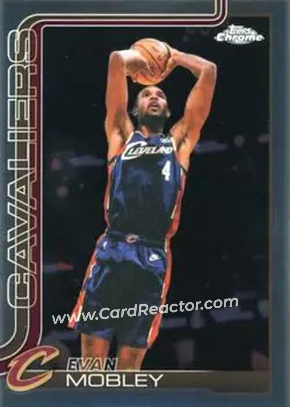 2025-26 Topps Chrome Update #25 - Evan Mobley - Cleveland Cavaliers - Front 2025-26 Topps Chrome Update #25 - Evan Mobley - Cleveland Cavaliers - Front
