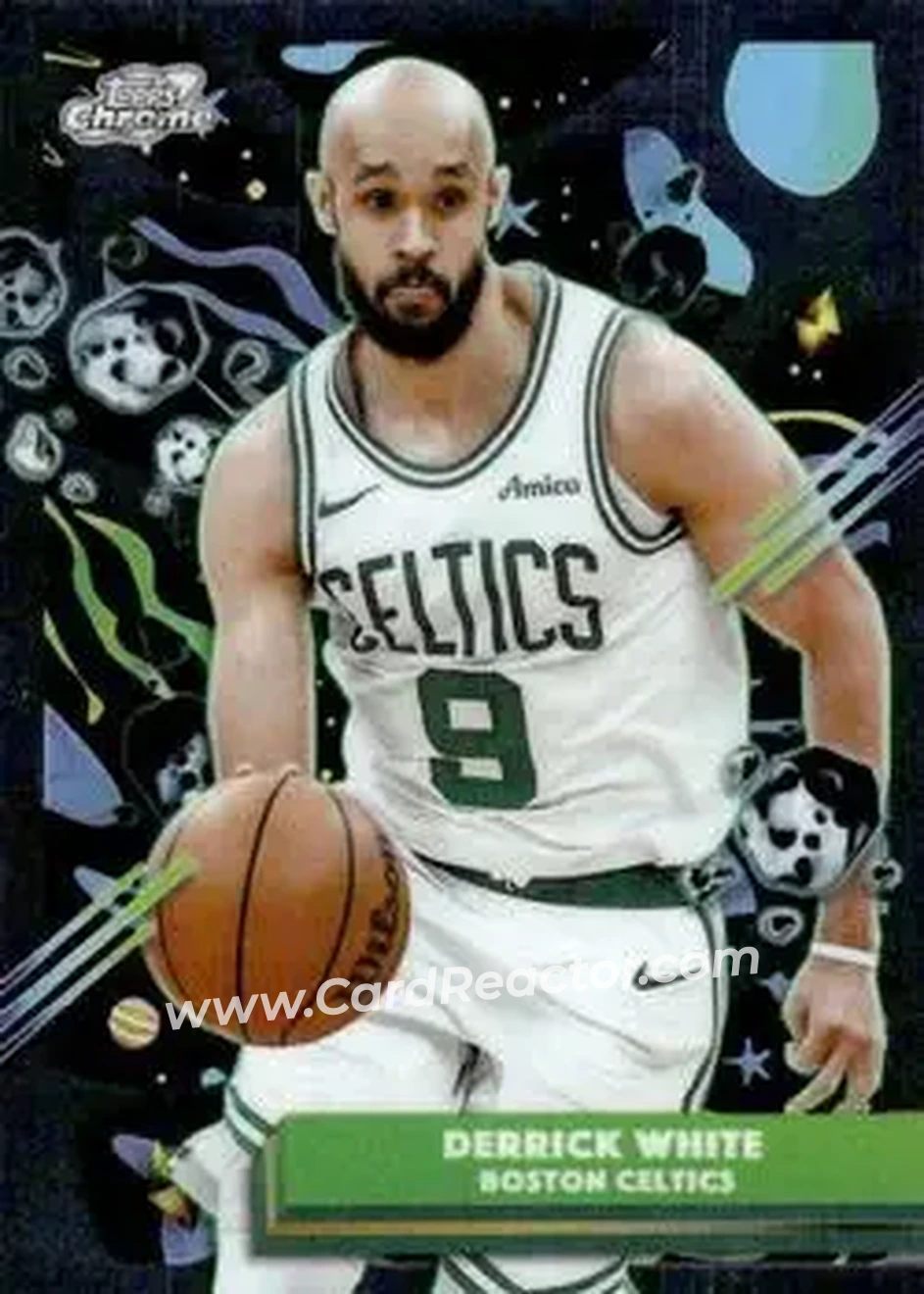 2025-26 Topps Chrome Cosmic #105 - Derrick White - Boston Celtics - Front