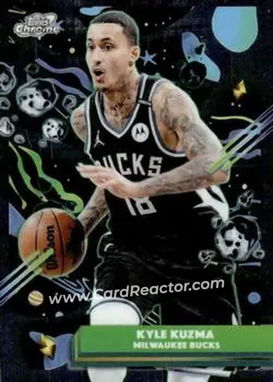 2025-26 Topps Chrome Cosmic #108 - Kyle Kuzma - Milwaukee Bucks - Front