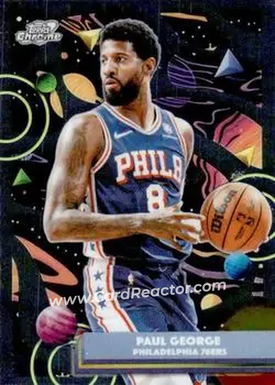 2025-26 Topps Chrome Cosmic #109 - Paul George - Philadelphia 76ers - Front