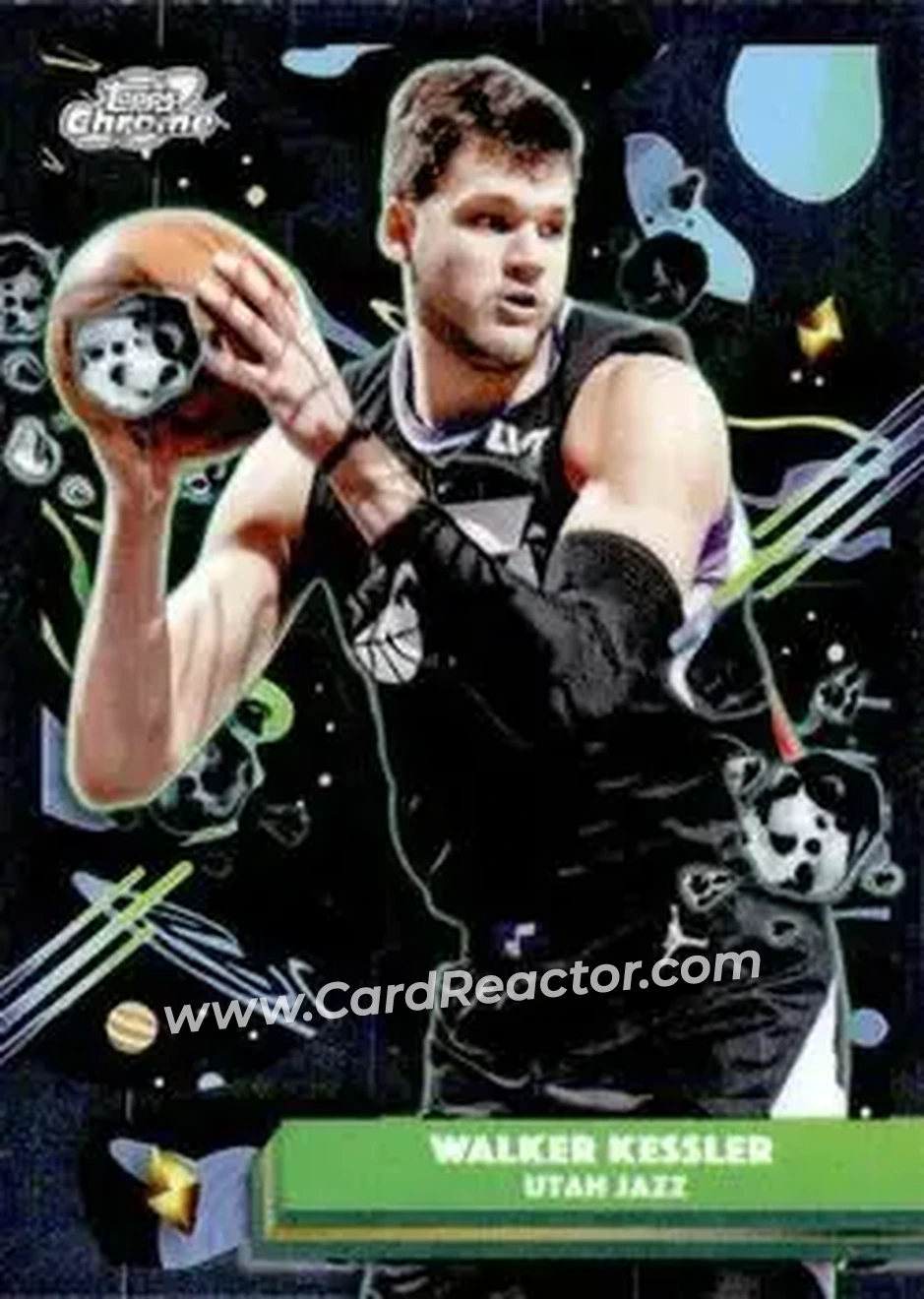 2025-26 Topps Chrome Cosmic #120 - Walker Kessler - Utah Jazz - Front 2025-26 Topps Chrome Cosmic #120 - Walker Kessler - Utah Jazz - Front