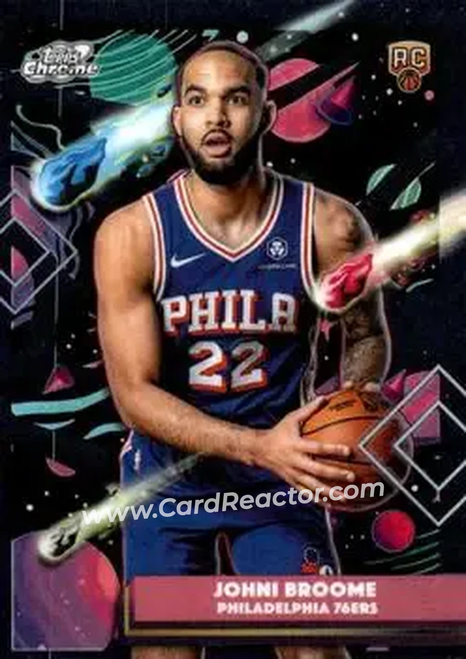 2025-26 Topps Chrome Cosmic #125 - Johni Broome - Philadelphia 76ers - Front