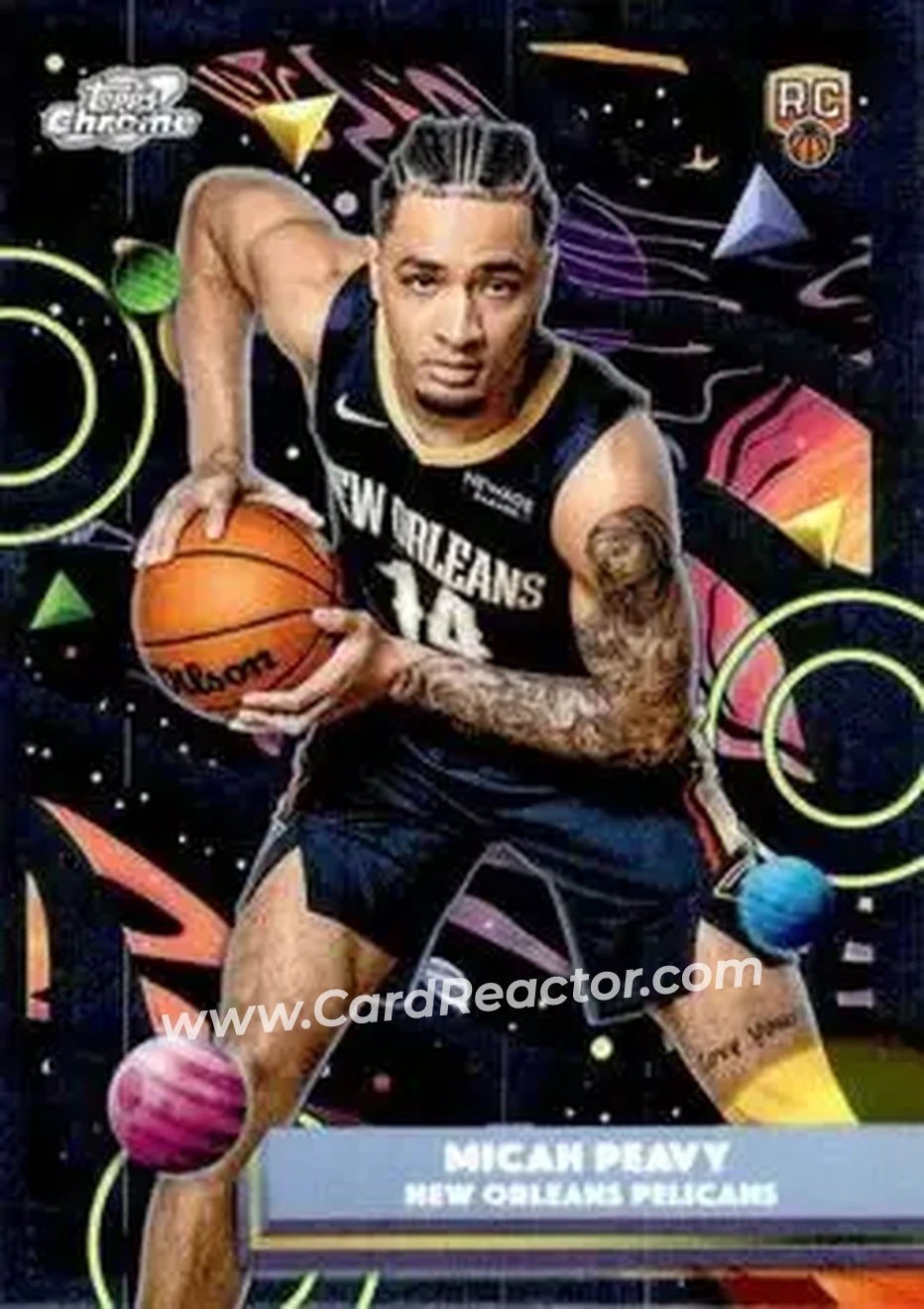 2025-26 Topps Chrome Cosmic #127 - Micah Peavy - New Orleans Pelicans - Front