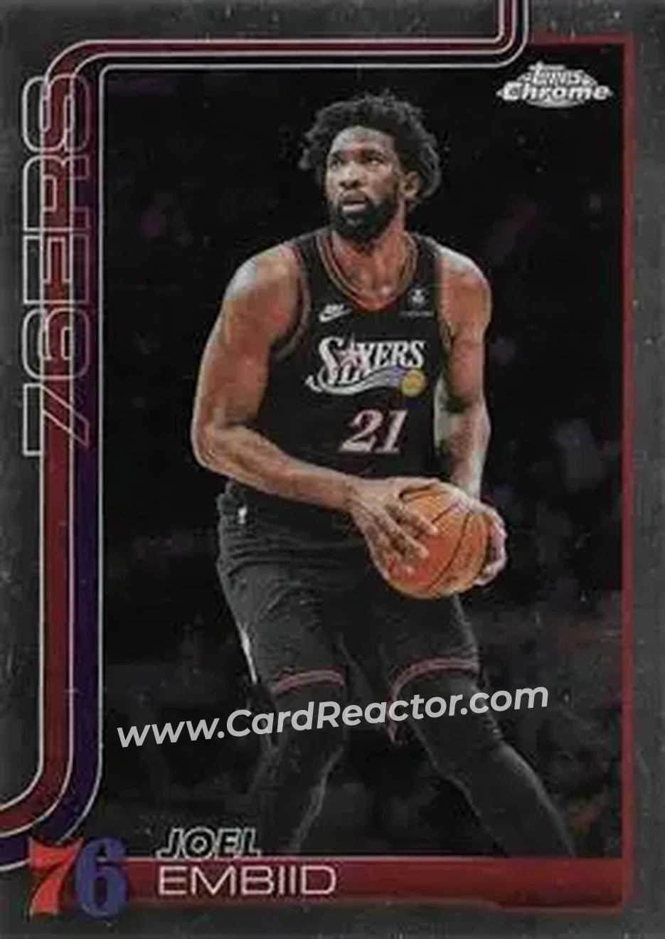 2025-26 Topps Chrome Update #42 - Joel Embiid - Philadelphia 76ers - Front